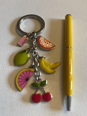 Coach Fruit Charm Keychain and Coach Pen